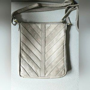 Margot Leather RARE Chevron Pattern Grey Crossbody bag. Like new!